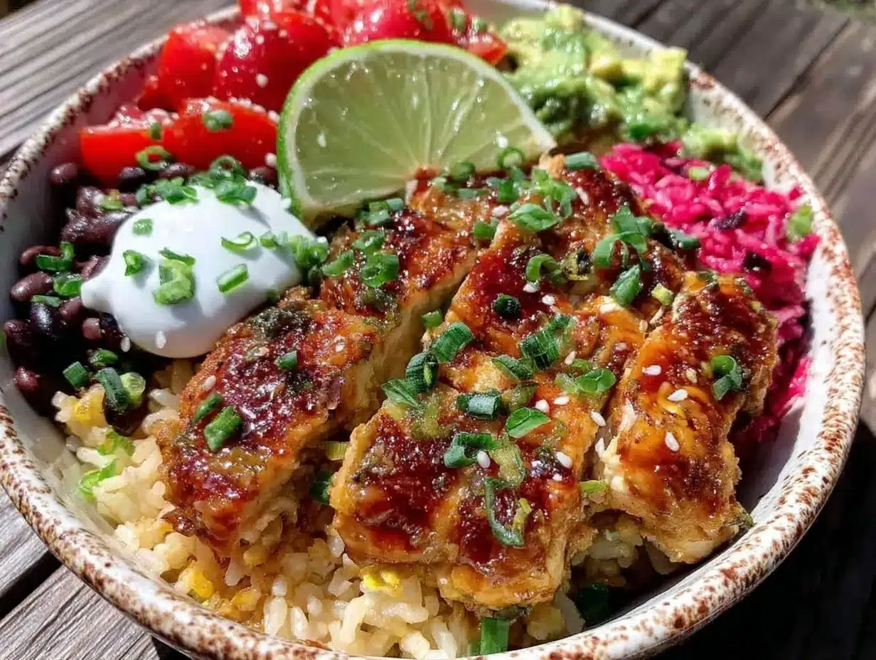 healthy high-protein chicken burrito bowl preparation steps