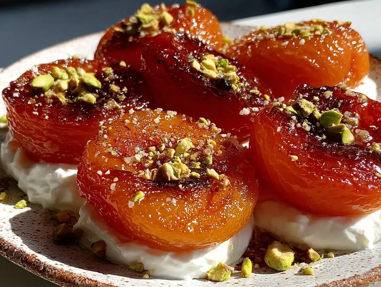 honey glazed roasted apricots - featured image