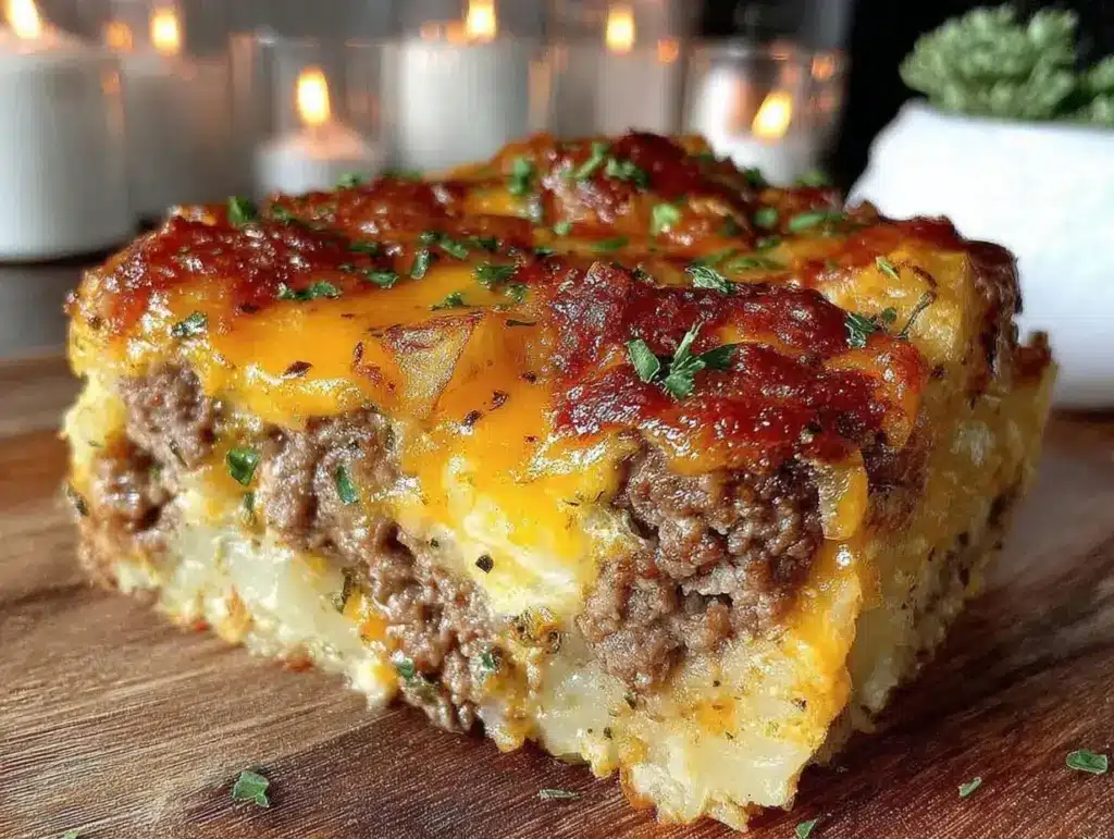 leftover hamburger patty casserole - featured image