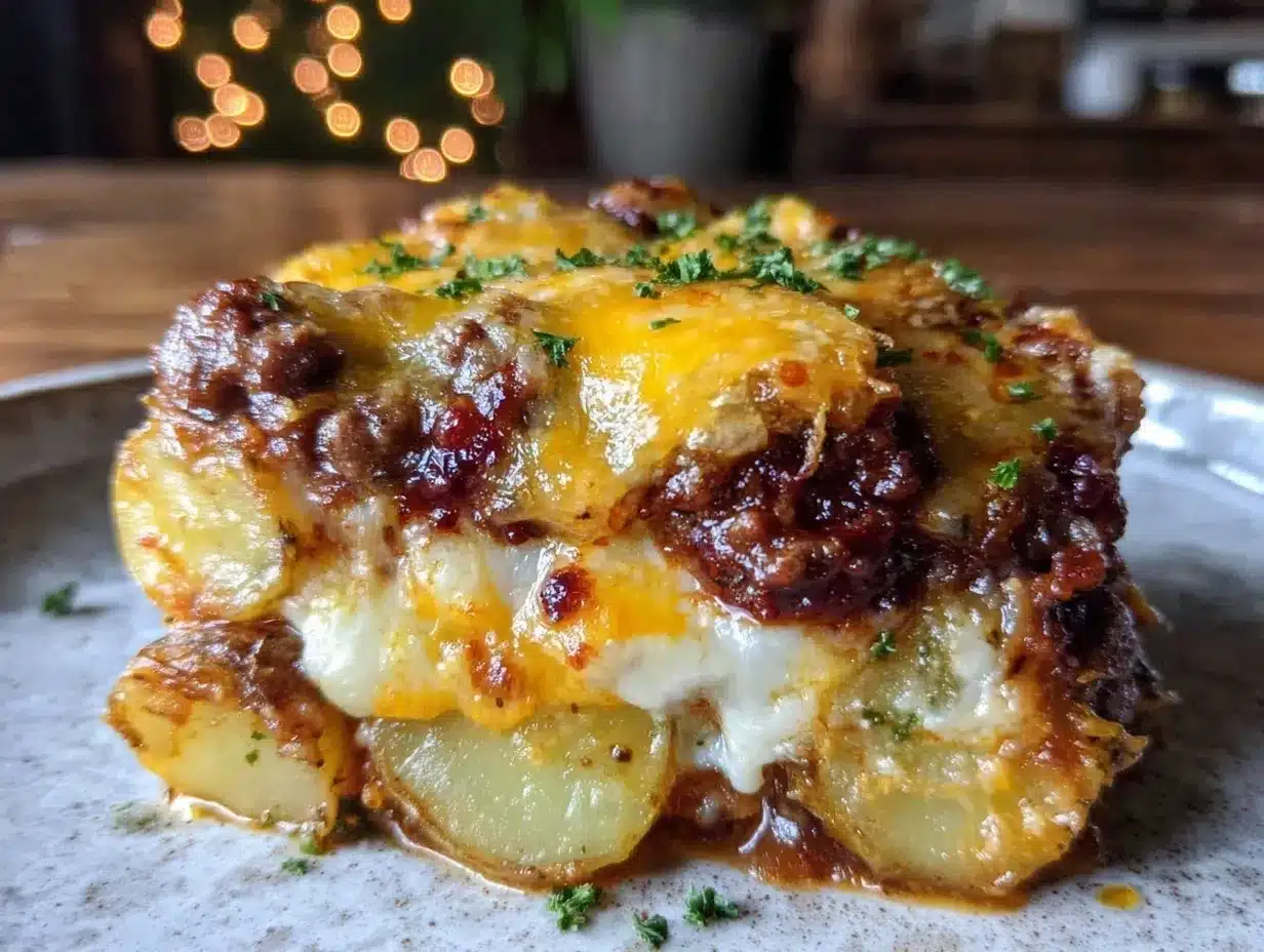 leftover hamburger patty casserole preparation steps