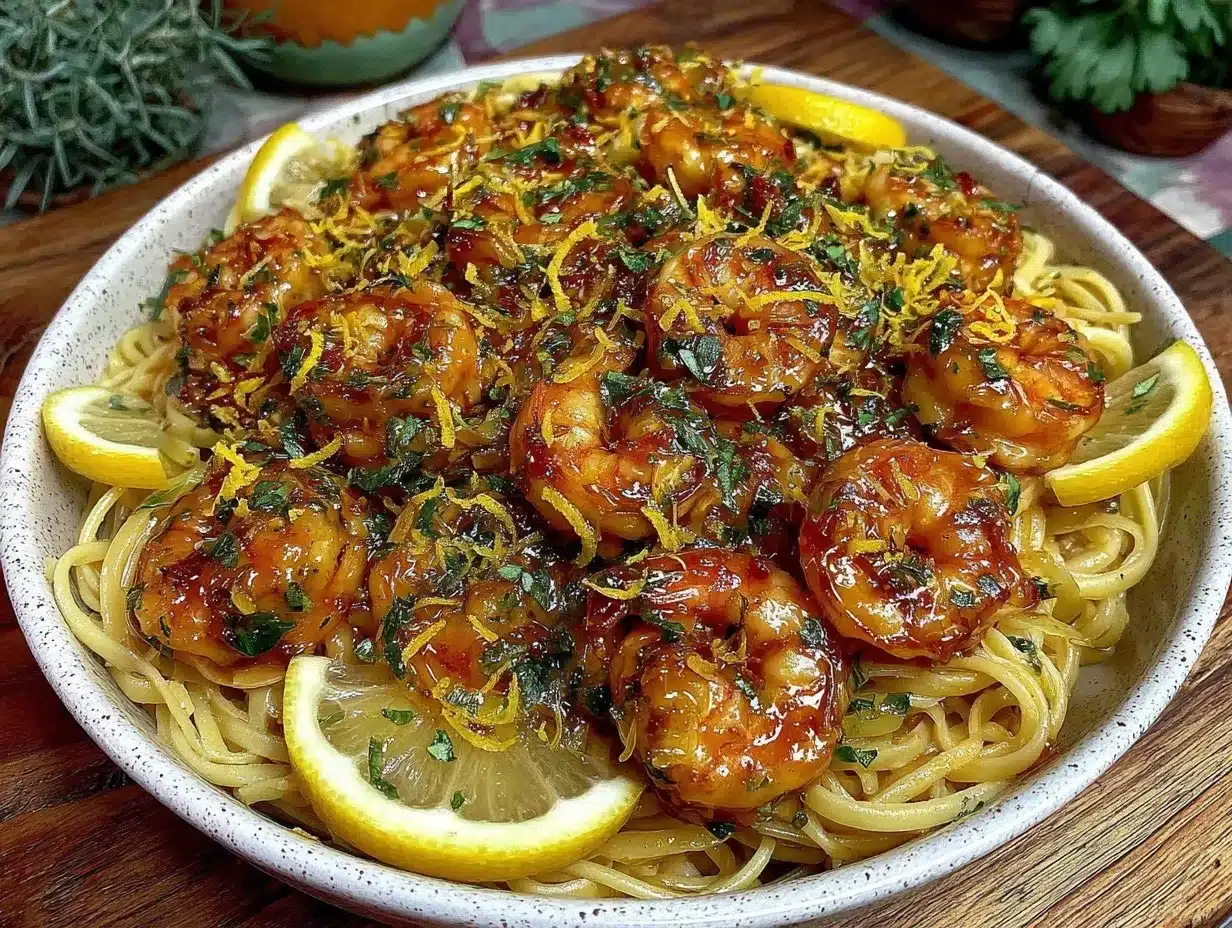lemon garlic shrimp pasta preparation steps