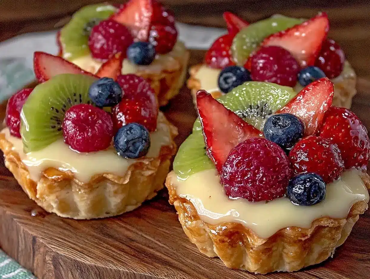 mini flag fruit tarts preparation steps