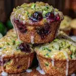 moist blueberry zucchini muffins - featured image