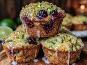 moist blueberry zucchini muffins - featured image