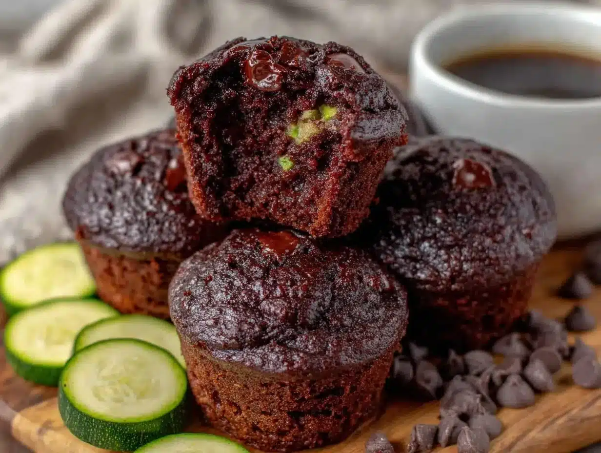 moist chocolate zucchini muffins preparation steps