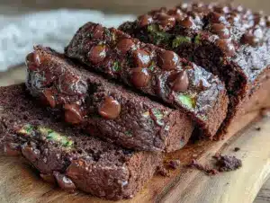 moist double chocolate chip zucchini bread - featured image