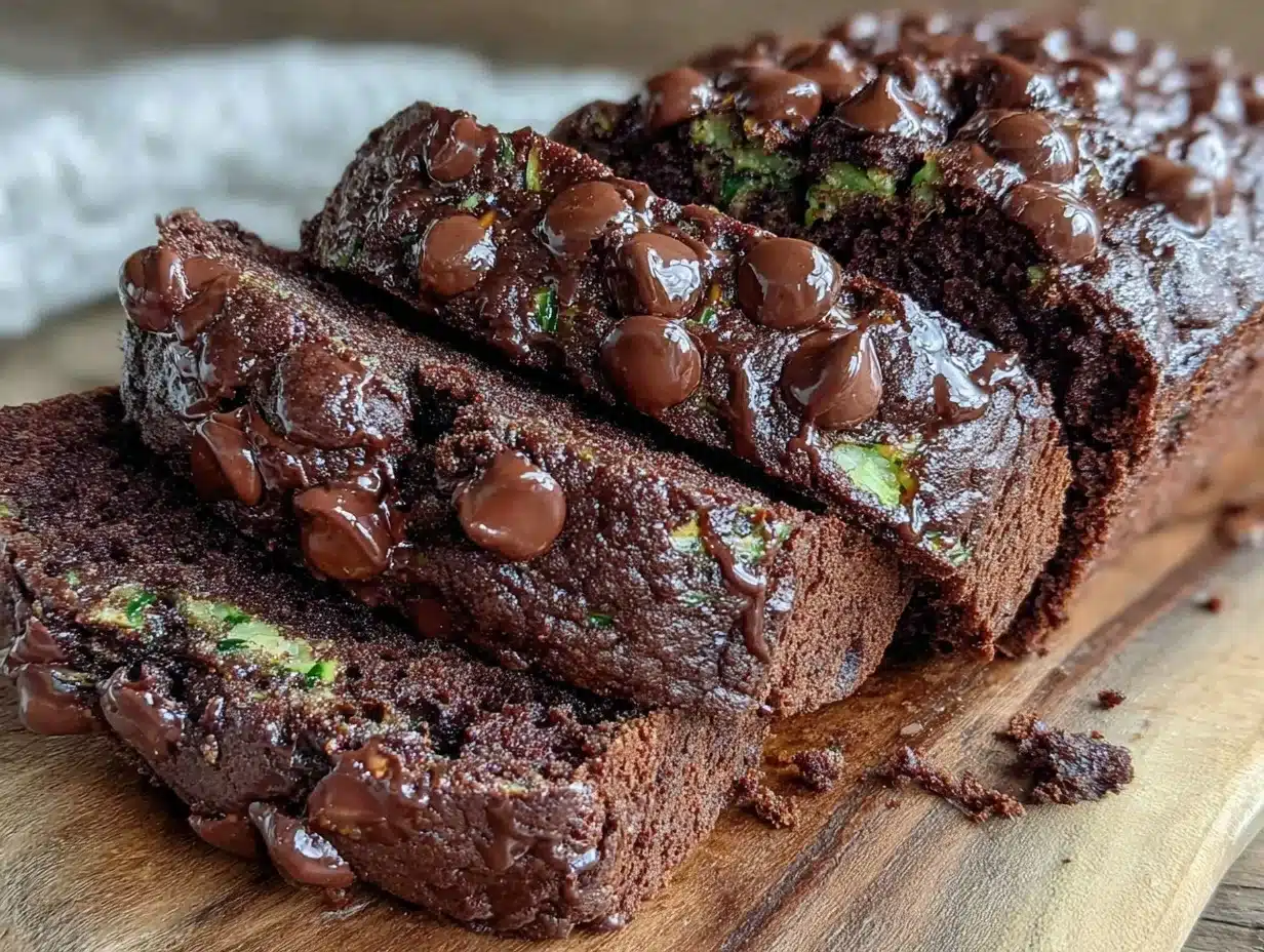 moist double chocolate chip zucchini bread - featured image