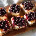 no-bake blueberry cheesecake bars - featured image