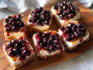 no-bake blueberry cheesecake bars - featured image