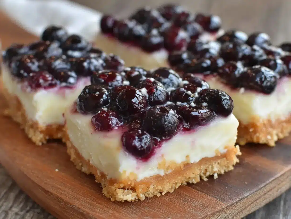 no-bake blueberry cheesecake bars preparation steps