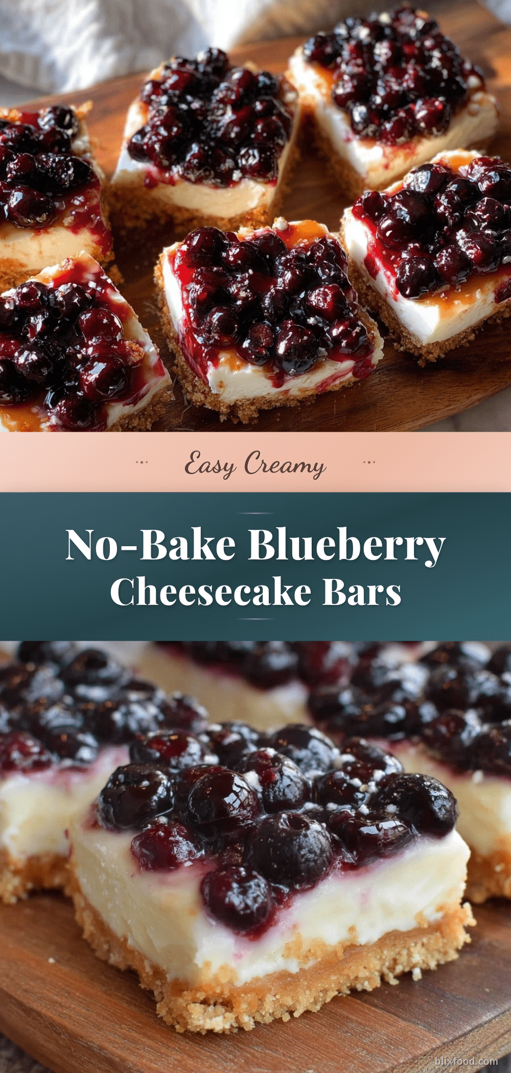 no-bake blueberry cheesecake bars recipe