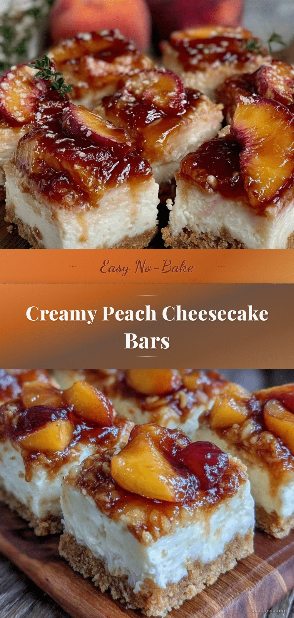 no-bake peach cheesecake bars recipe
