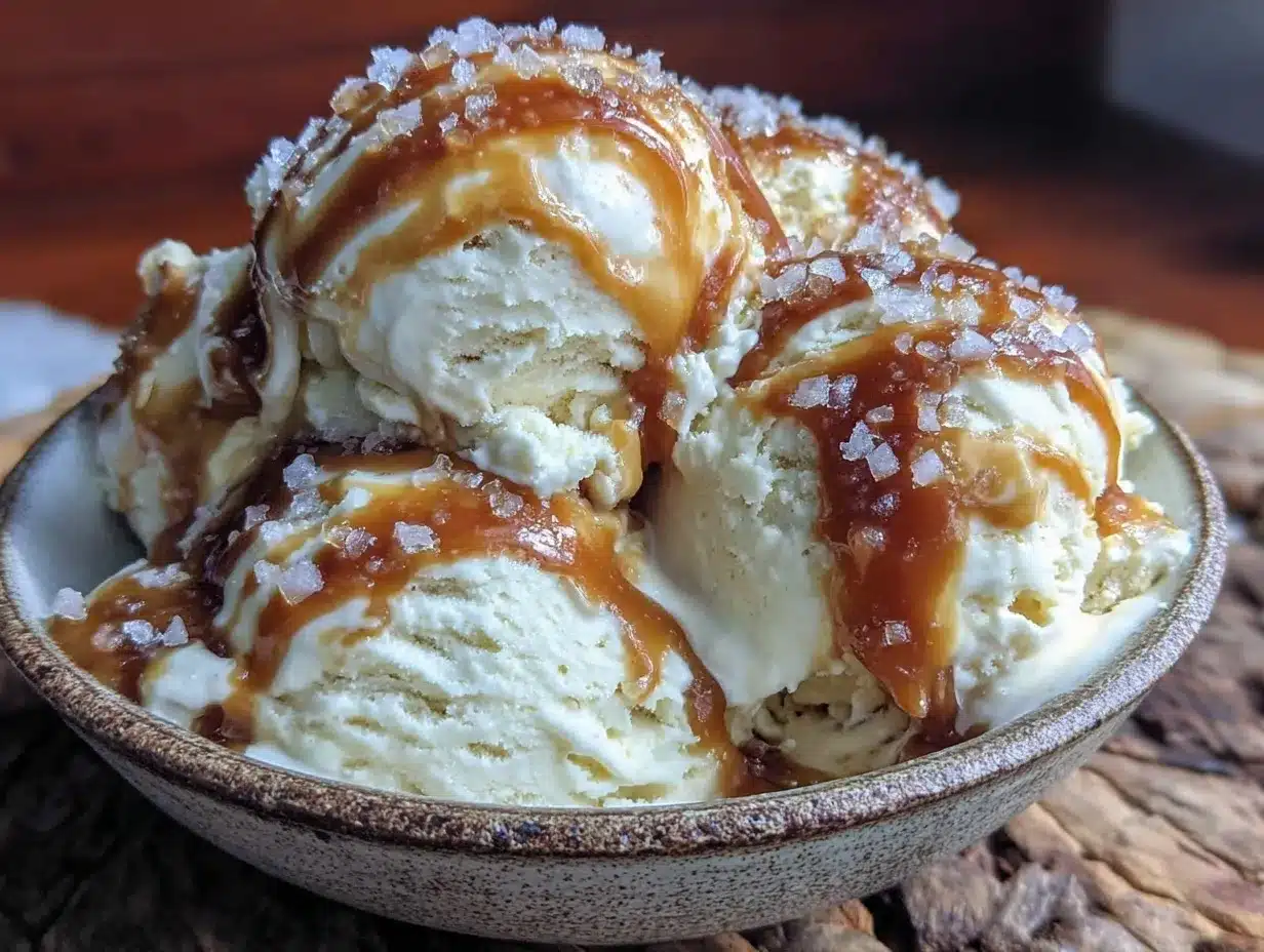 no-churn salted caramel swirl ice cream preparation steps