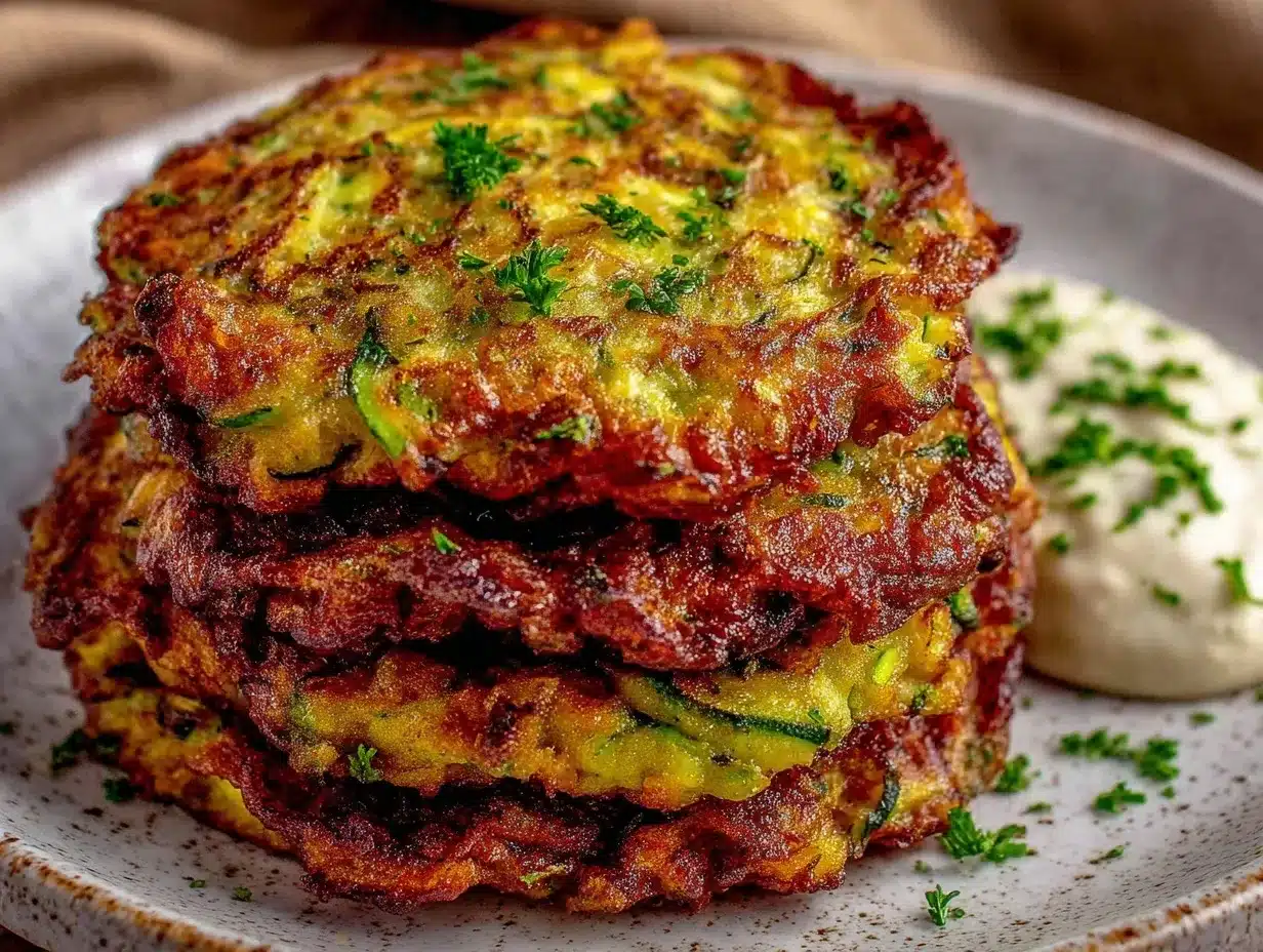 Parmesan zucchini fritters preparation steps
