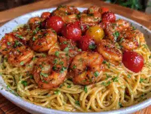 quick garlic butter shrimp pasta - featured image