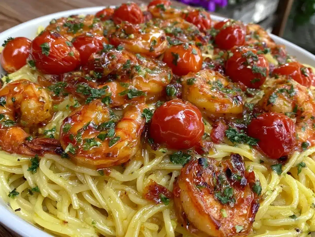 quick garlic butter shrimp pasta preparation steps