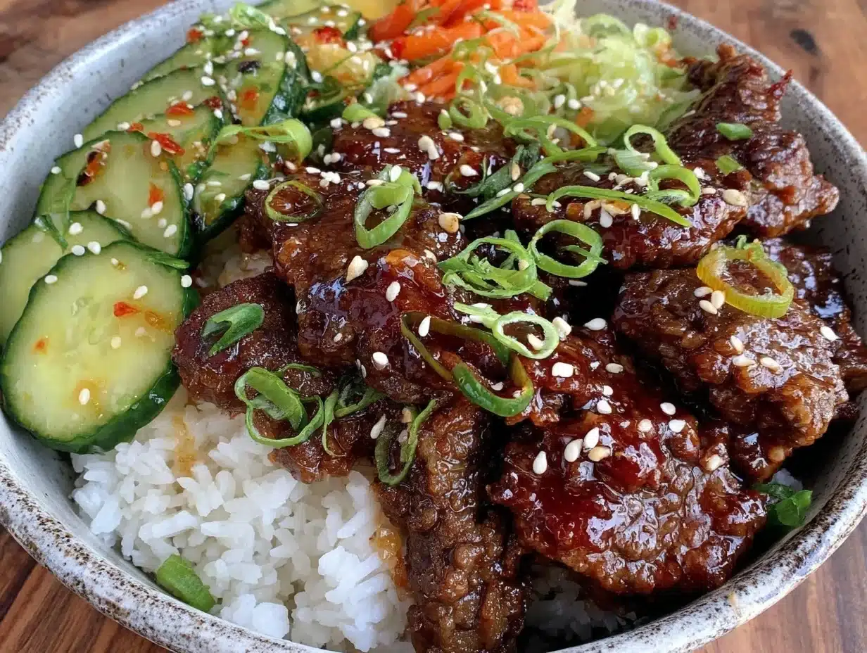 quick korean ground beef bowl - featured image