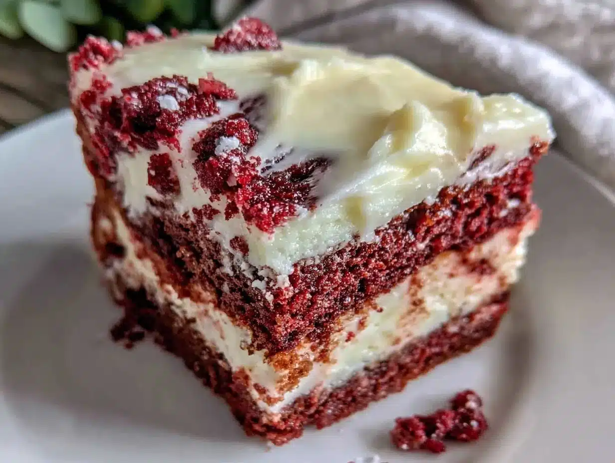 Red Velvet Cheesecake Flag Cake preparation steps