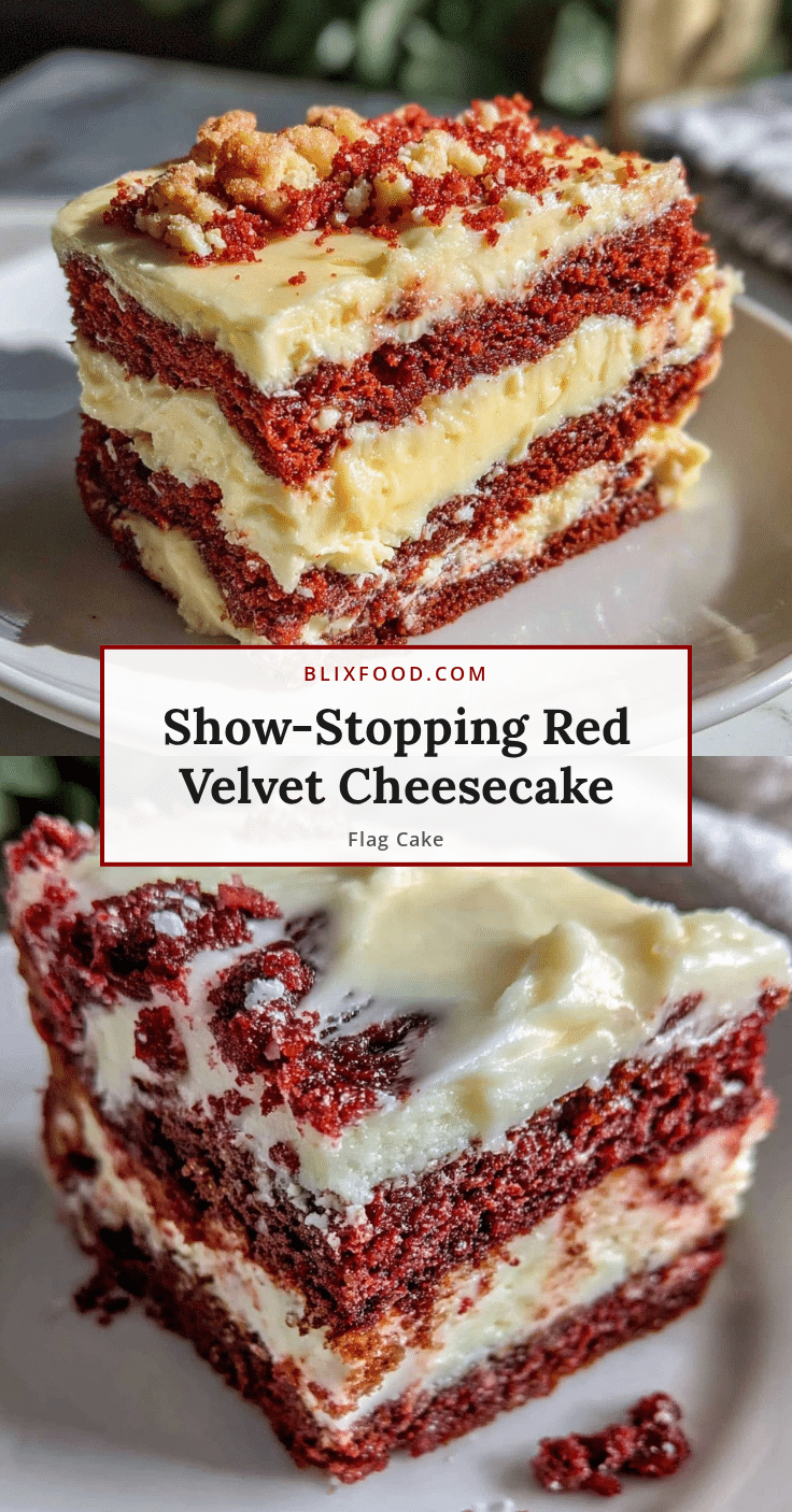 Red Velvet Cheesecake Flag Cake recipe