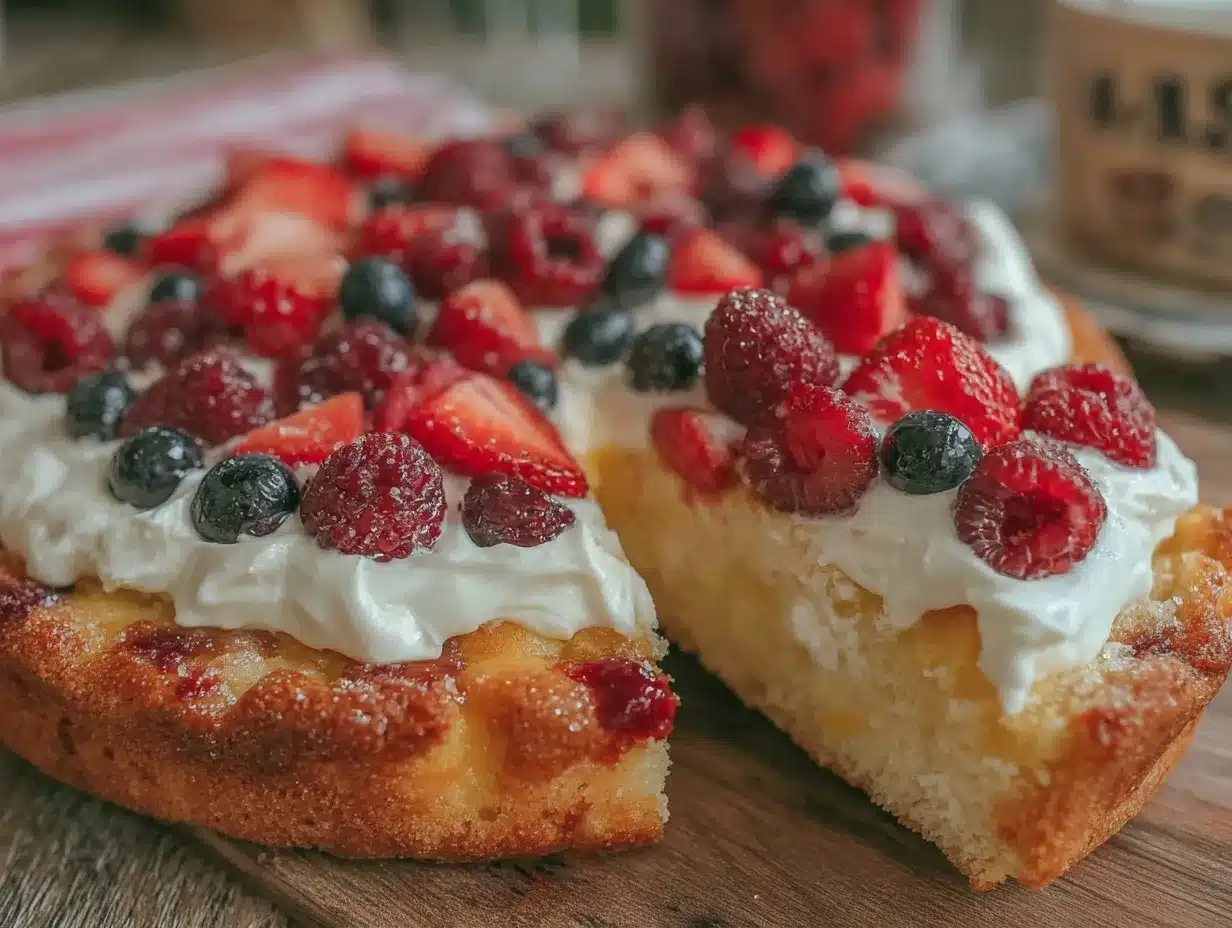 red white and blue fruit pizza preparation steps