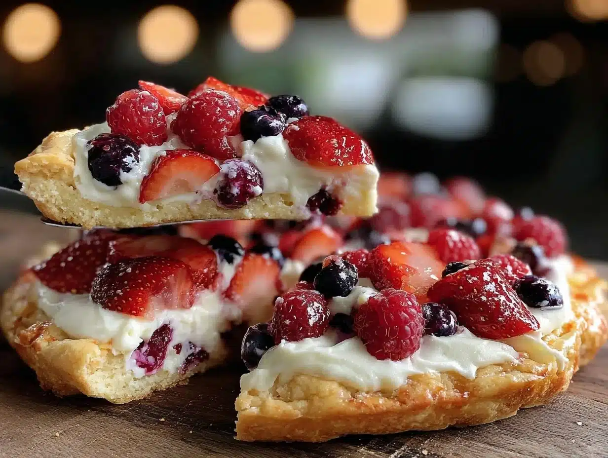 red white and blue fruit pizza - featured image