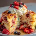 red white and blue pancake stack - featured image