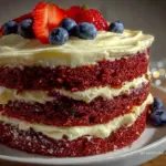 red white blue layer cake - featured image