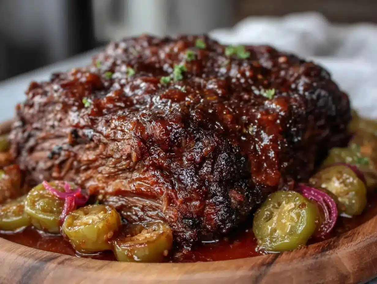 Slow Cooker Mississippi Pot Roast preparation steps