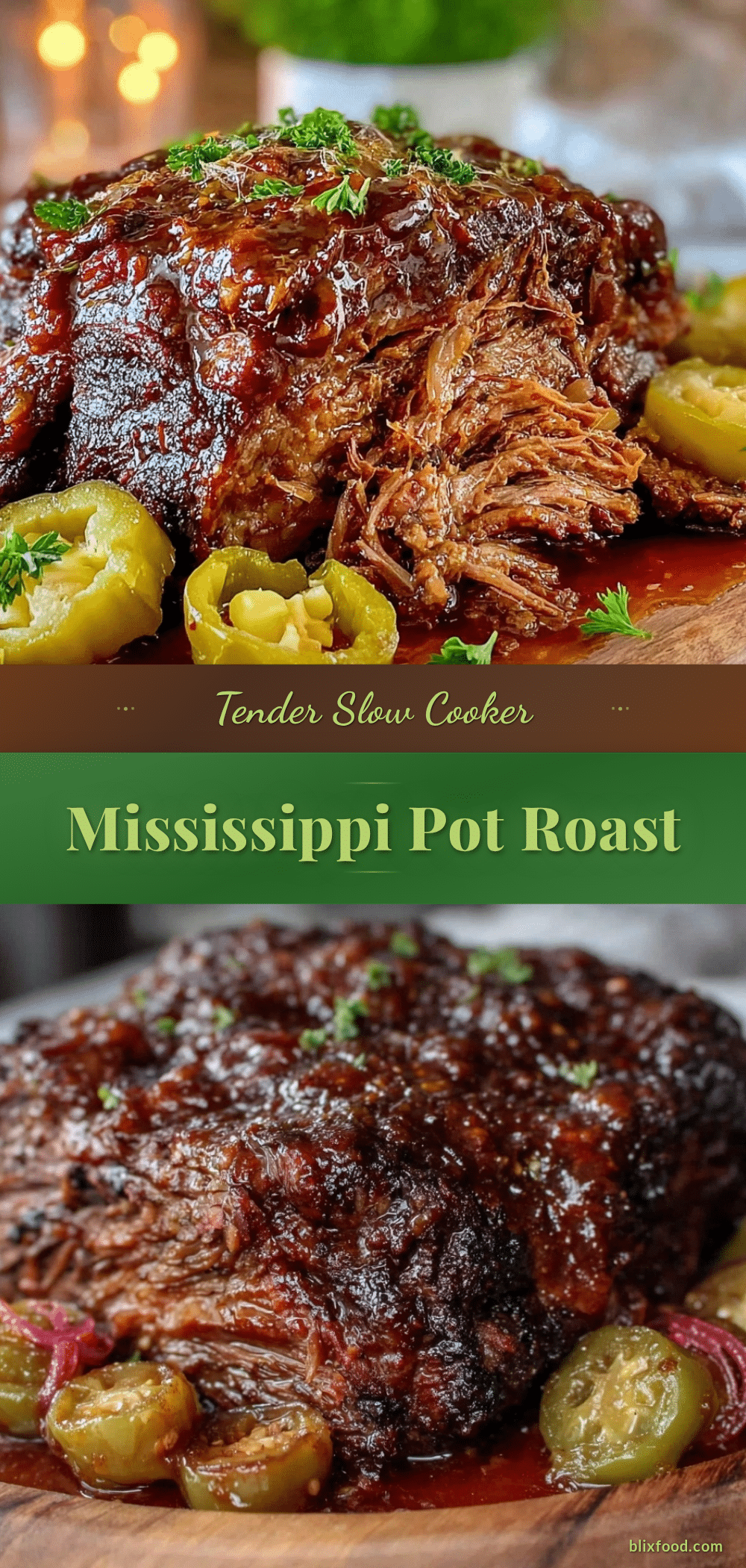 Slow Cooker Mississippi Pot Roast recipe