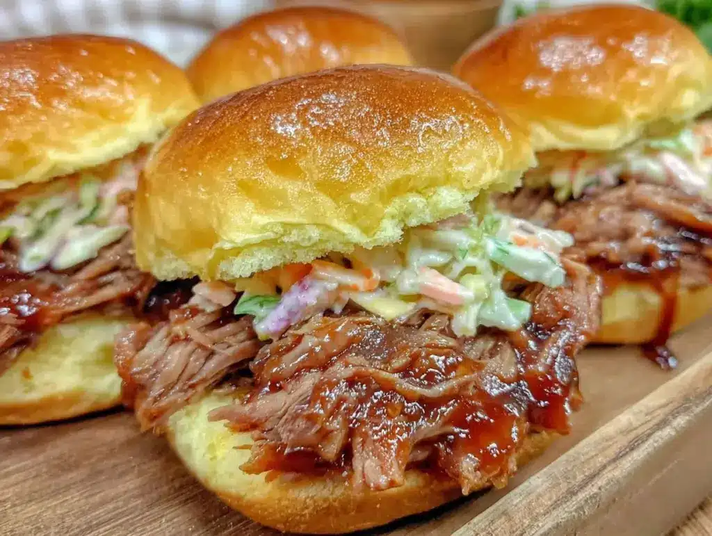 slow cooker pulled pork sliders - featured image