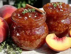 small batch peach bourbon jam - featured image
