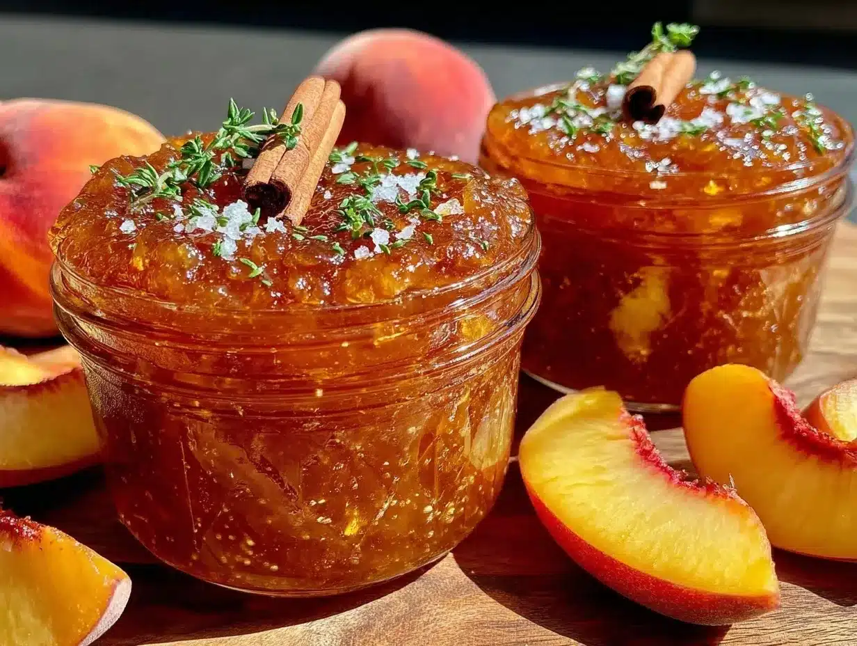 small batch peach bourbon jam preparation steps