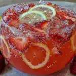 sparkling strawberry lemonade punch - featured image