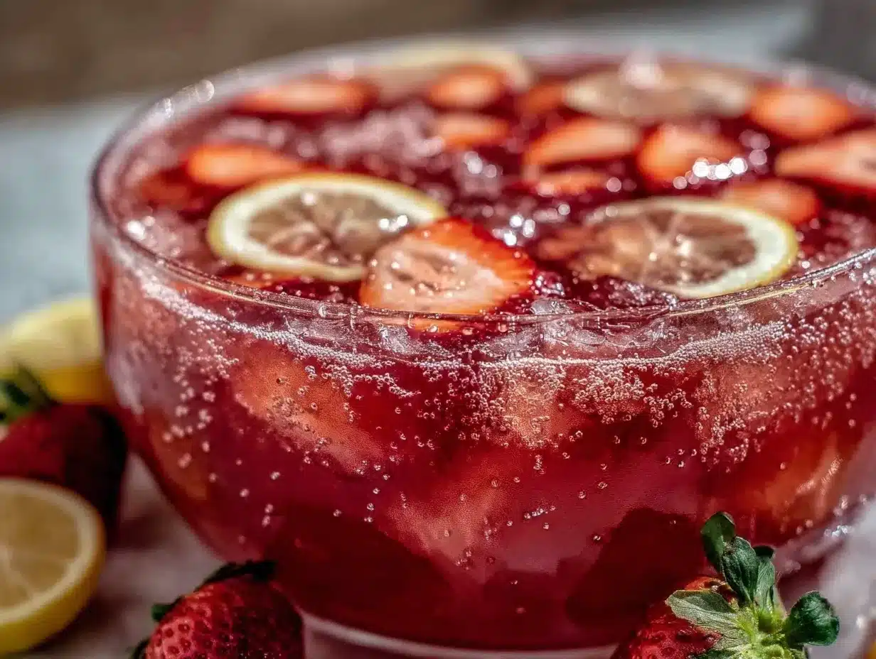 sparkling strawberry lemonade punch preparation steps