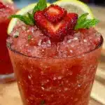 strawberry lemonade vodka slushies - featured image