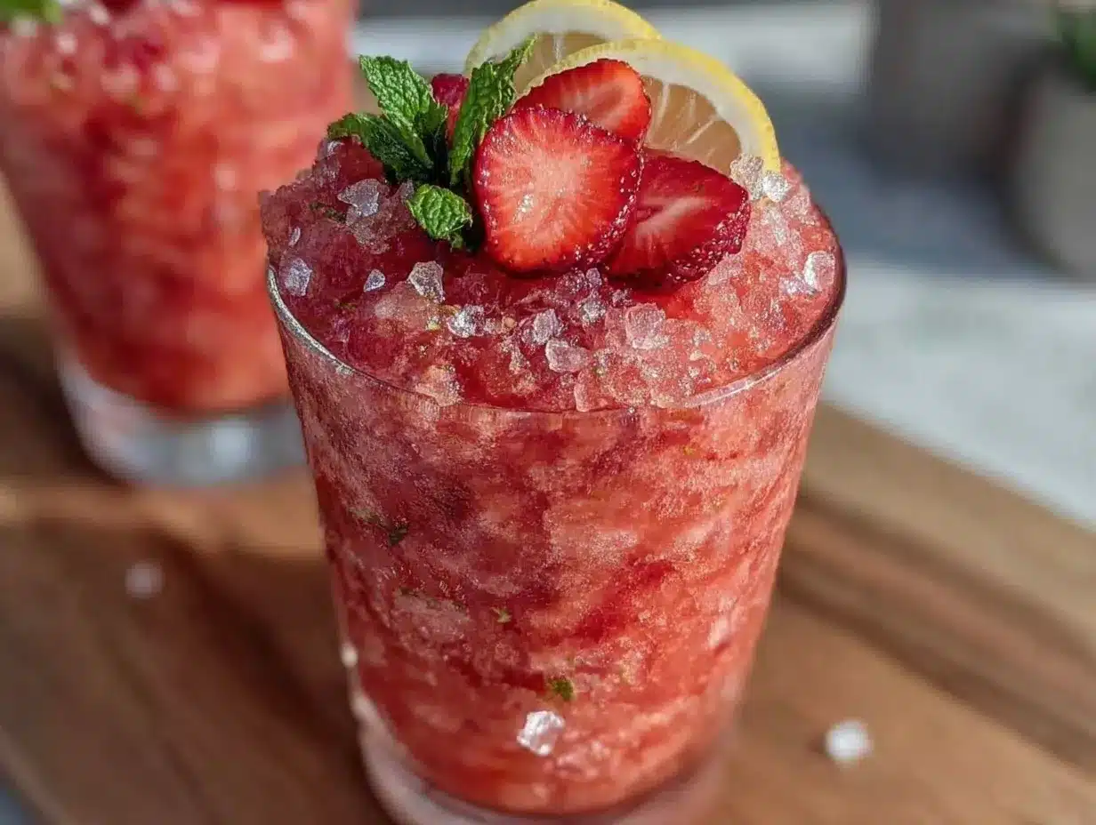 strawberry lemonade vodka slushies preparation steps