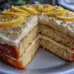 sunburst lemon layer cake - featured image