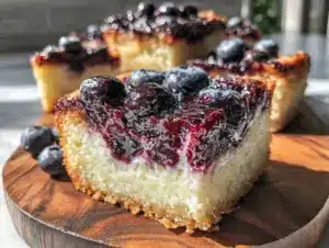 tangy huckleberry lemon bars - featured image