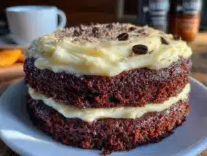 triple layer chocolate espresso cake - featured image