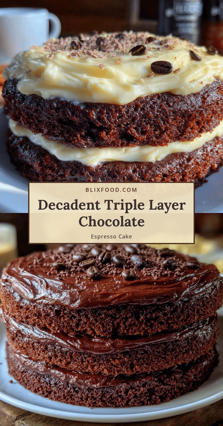triple layer chocolate espresso cake recipe