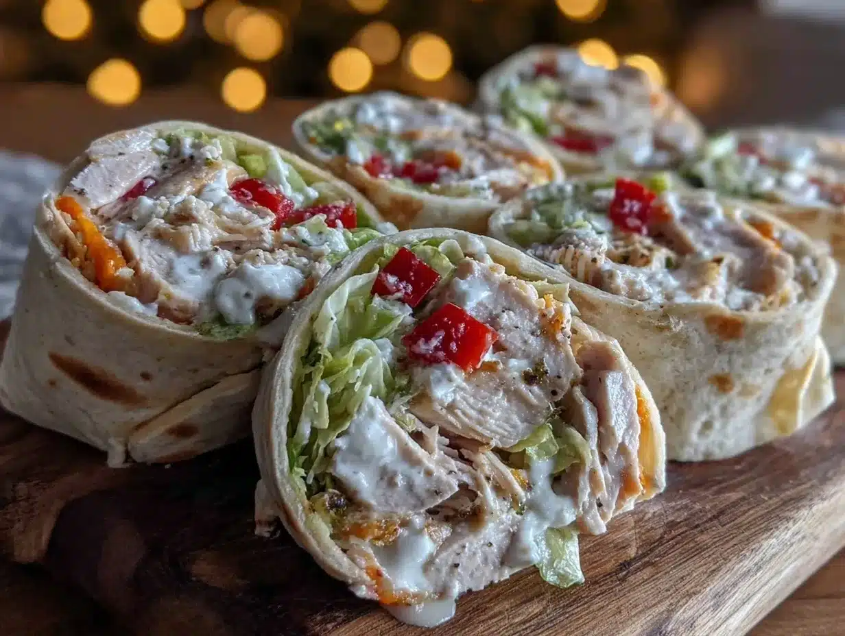 turkey ranch pinwheel wraps preparation steps