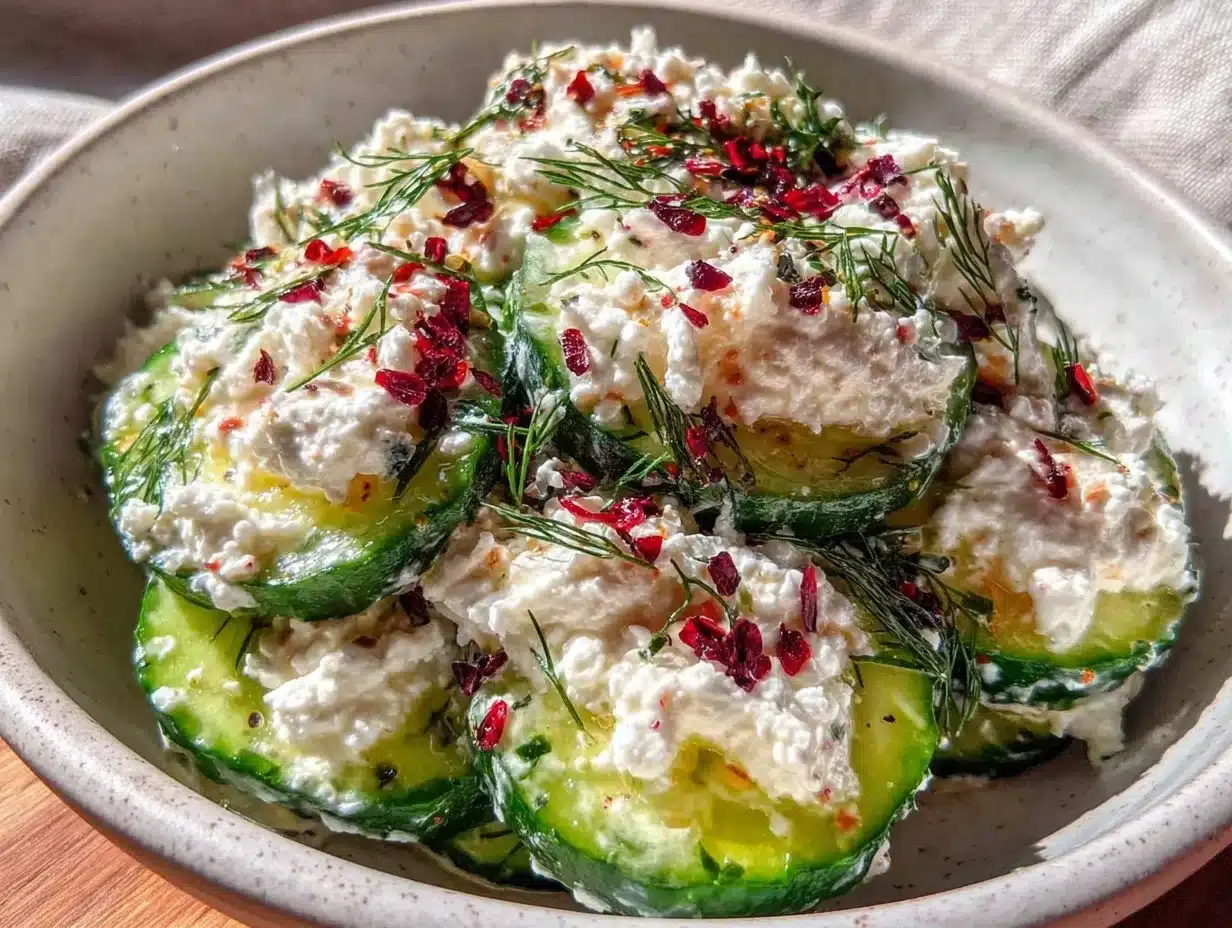 viral cucumber salad with cream cheese - featured image