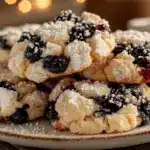 zesty lemon blueberry crinkle cookies - featured image