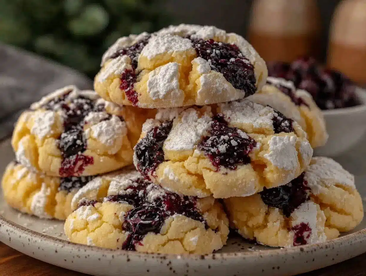 zesty lemon blueberry crinkle cookies preparation steps