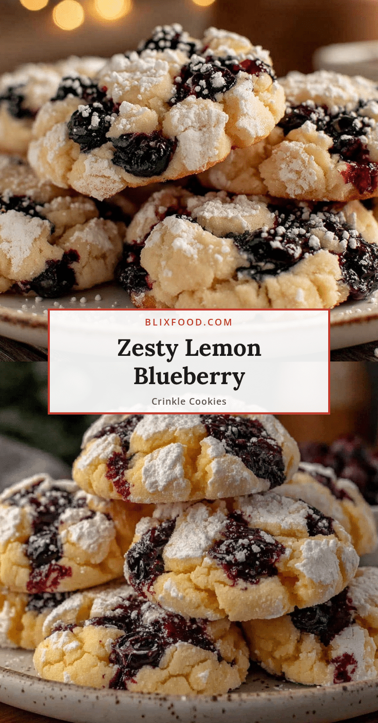 zesty lemon blueberry crinkle cookies recipe