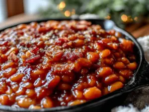 bbq bourbon baked beans - featured image