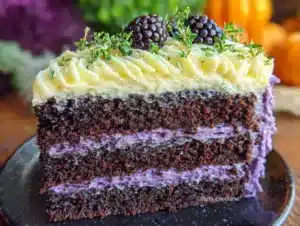 black velvet halloween layer cake - featured image