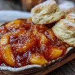 brown sugar peach cobbler - featured image