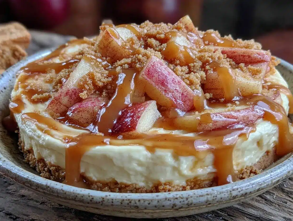 caramel apple cheesecake dip preparation steps