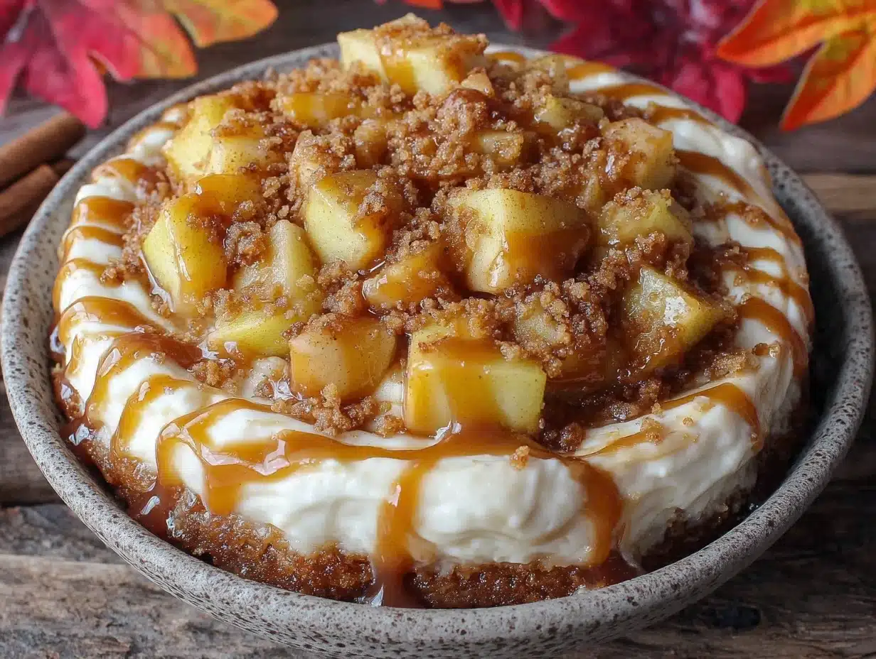 caramel apple cheesecake dip - featured image